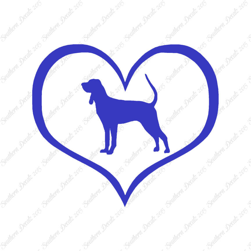 Black & Tan Coonhound Dog Heart Love