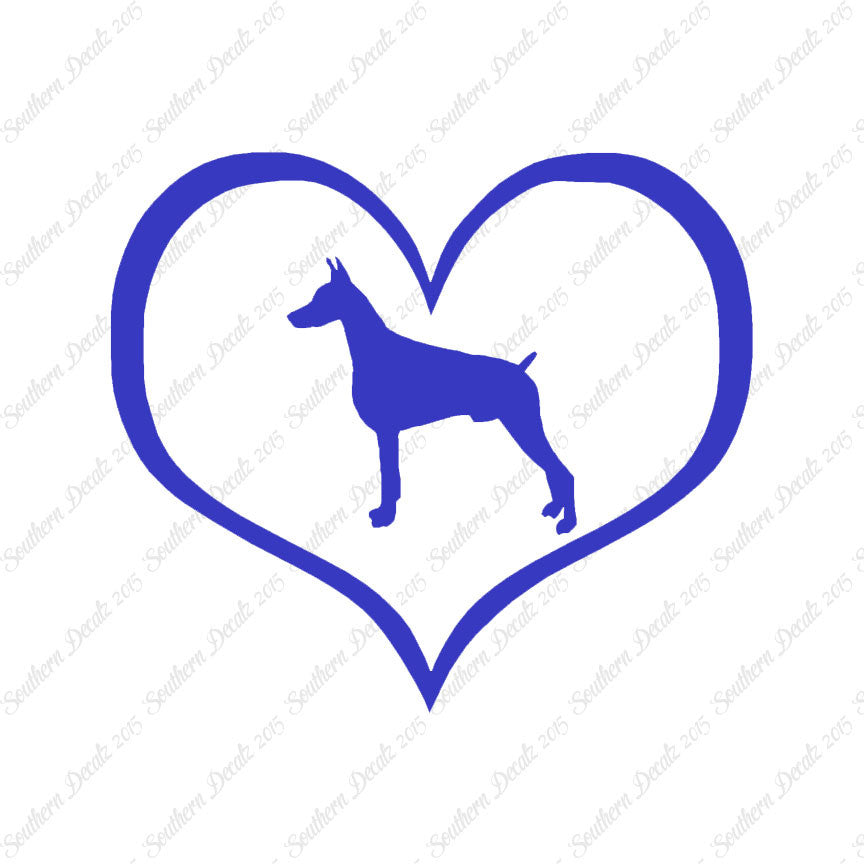 Doberman Dog Heart Love