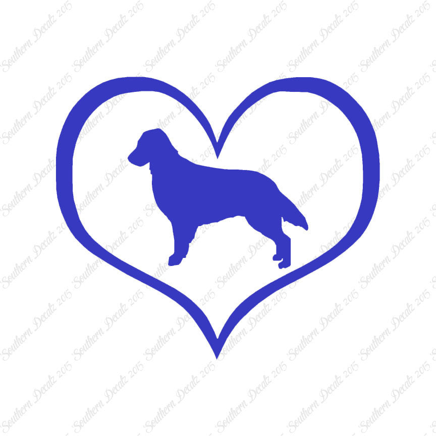 Flat Coated Retriever Dog Heart Love
