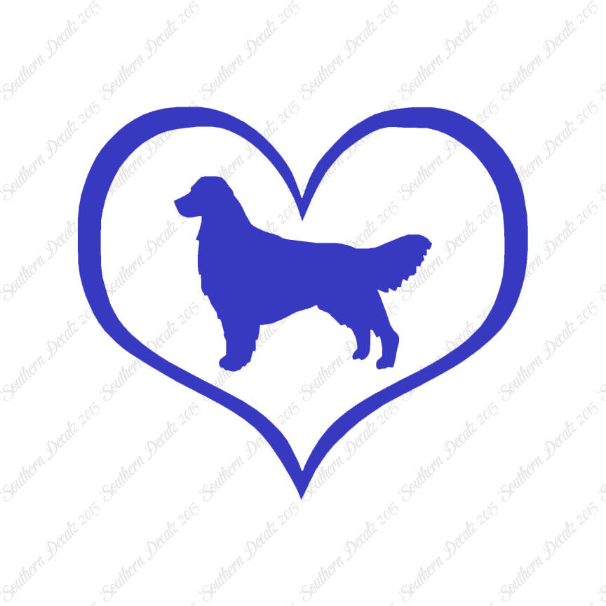 Golden Retriever Dog Heart Love