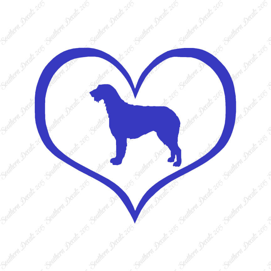 Irish Wolfhound Dog Heart Love