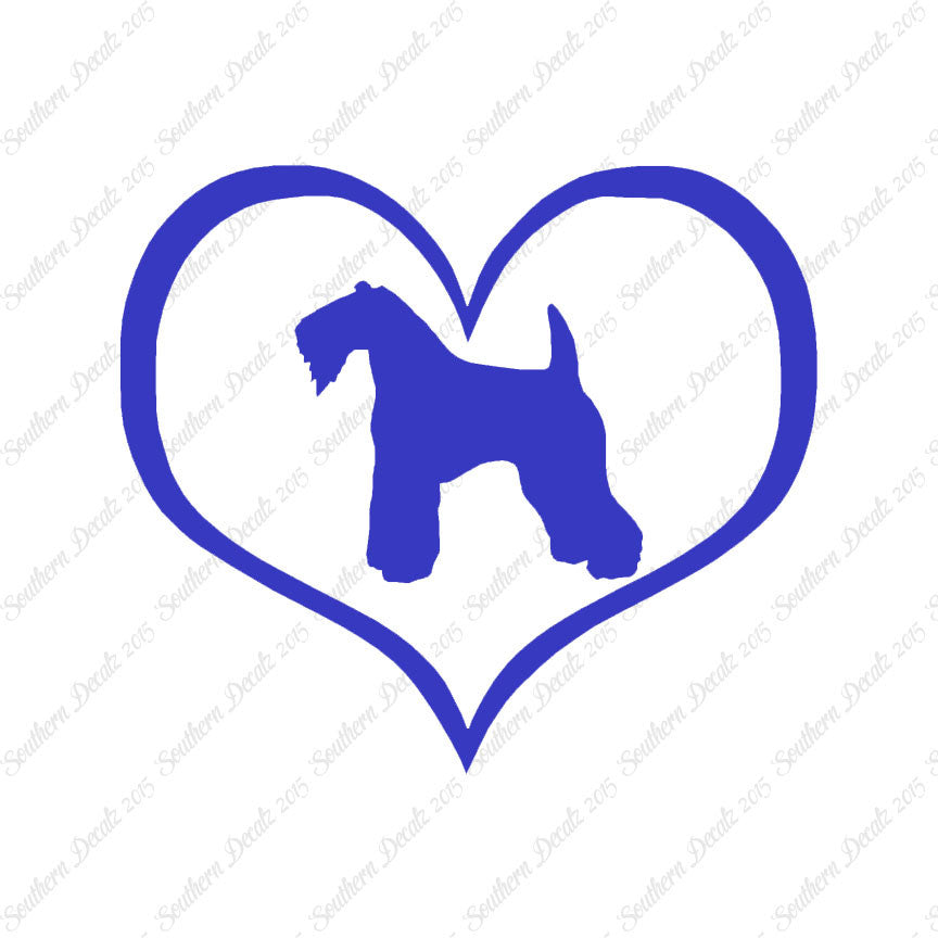 Kerry Blue Terrier Dog Heart Love
