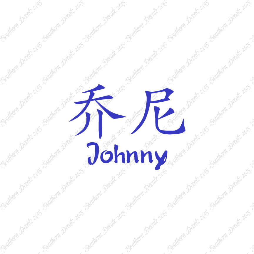 Chinese Name Symbols "Johnny"
