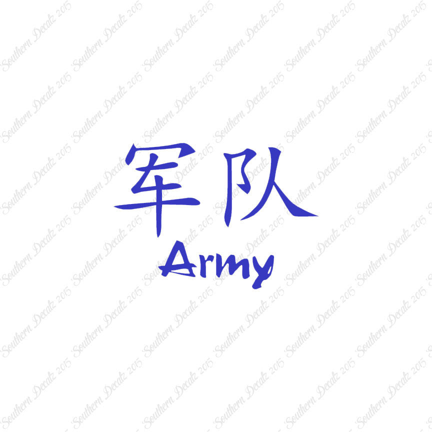 Chinese Symbols "Army"