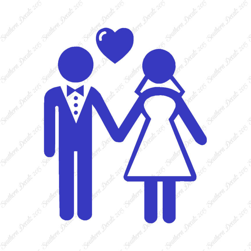 Stick Figure Bride Groom Marriage