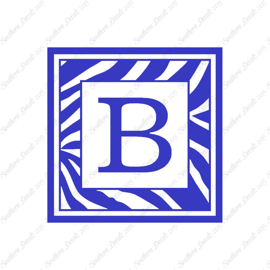 Zebra Decorative B Initial