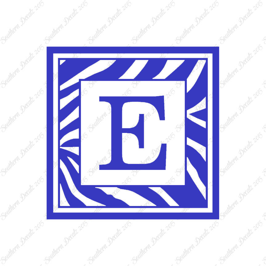 Zebra Decorative E Initial