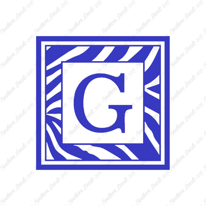 Zebra Decorative G Initial