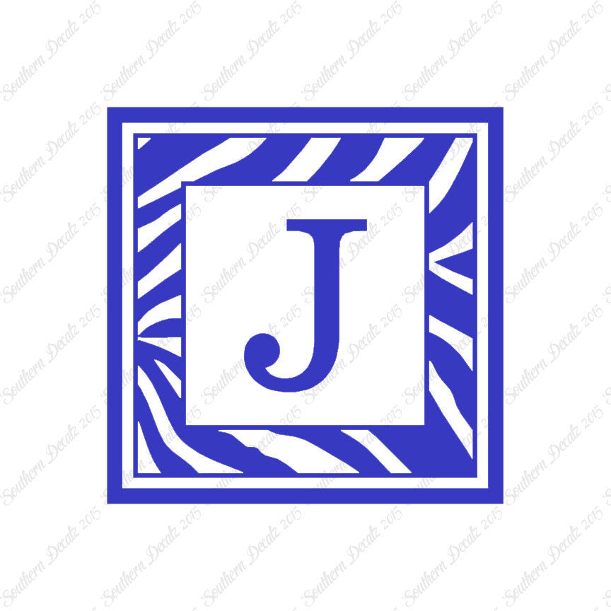 Zebra Decorative J Initial