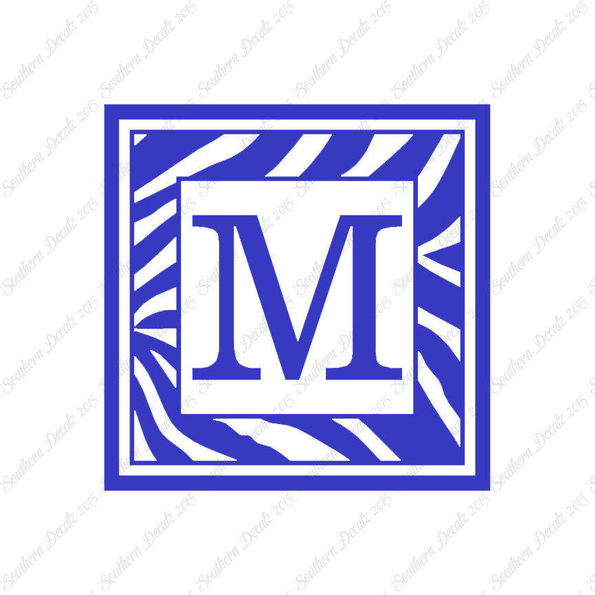 Zebra Decorative M Initial