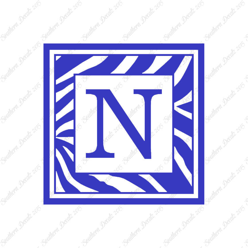 Zebra Decorative N Initial