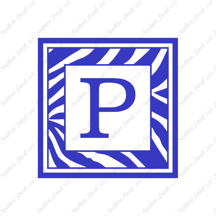 Zebra Decorative P Initial
