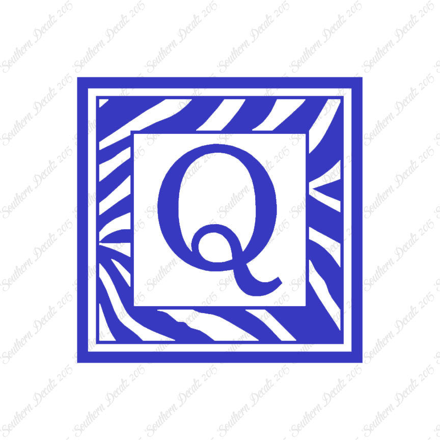 Zebra Decorative Q Initial