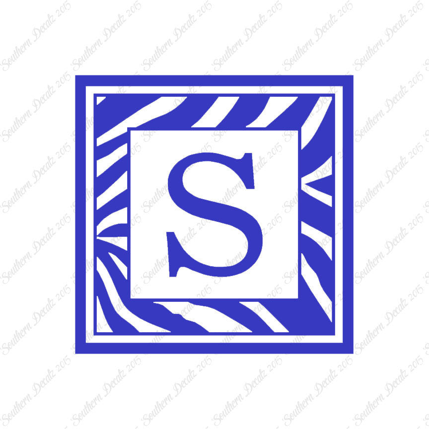 Zebra Decorative S Initial