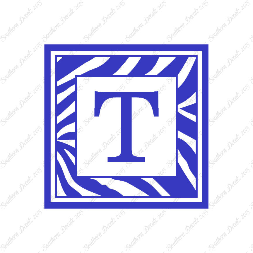 Zebra Decorative T Initial