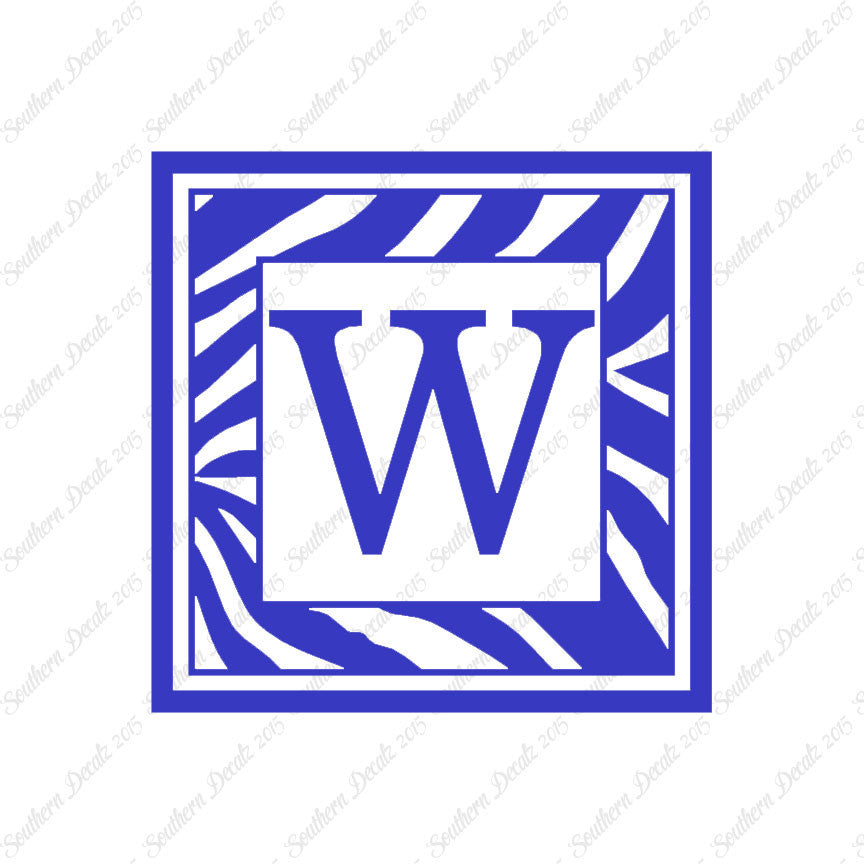 Zebra Decorative W Initial