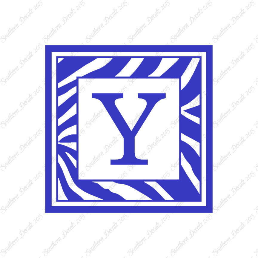 Zebra Decorative Y Initial