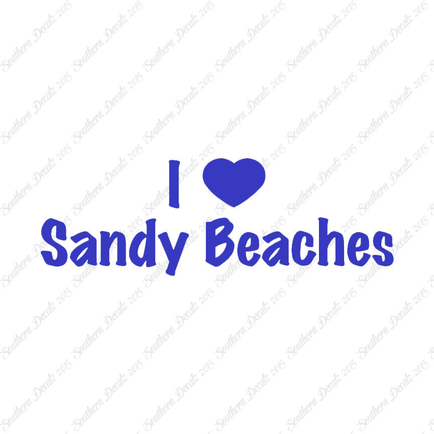I Love Sandy Beaches Heart