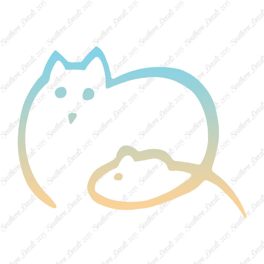 Cat And Mouse Outline