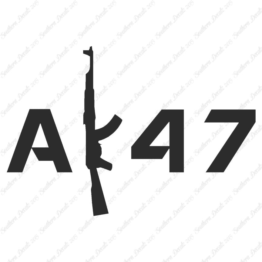 AK 47 Gun Text – Southern Decalz