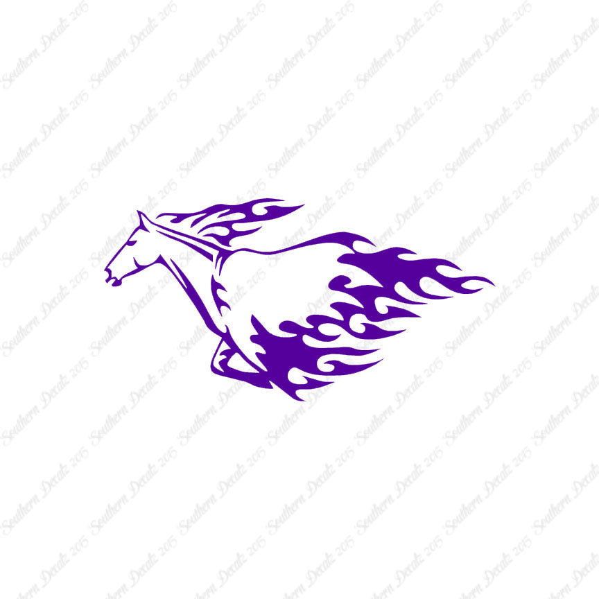 Flames Horse Running