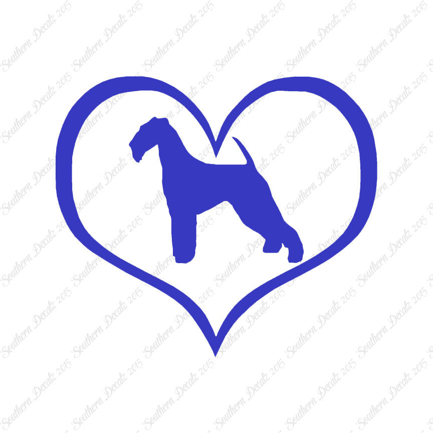 Airdale Terrier Dog Heart Love
