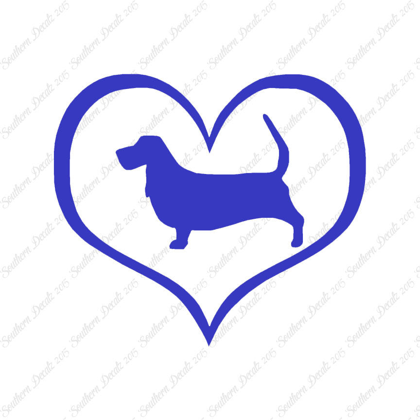 Basset Hound Dog Heart Love