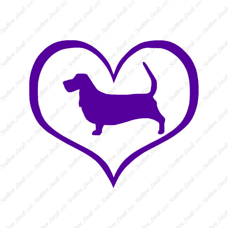 Basset Hound Dog Heart Love