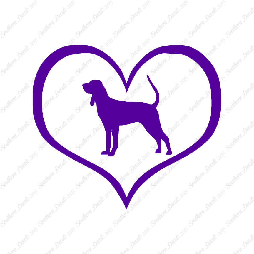 Black & Tan Coonhound Dog Heart Love