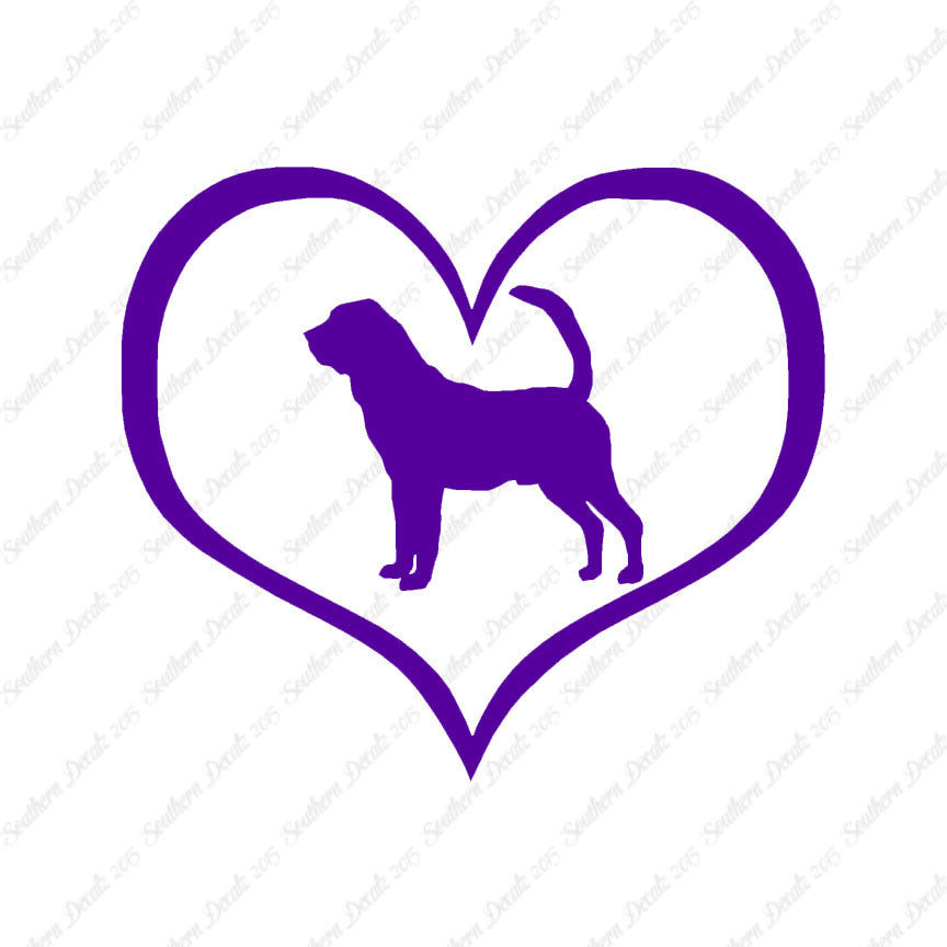 Bloodhound Dog Heart Love
