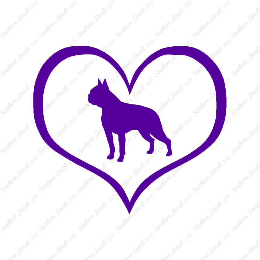 Boston Terrier Dog Heart Love