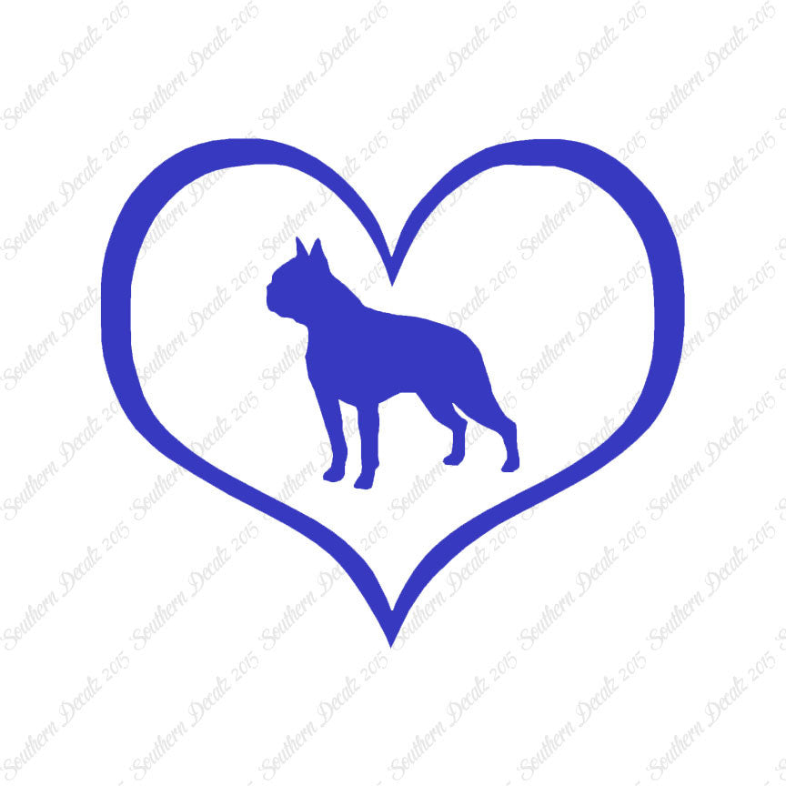 Boston Terrier Dog Heart Love