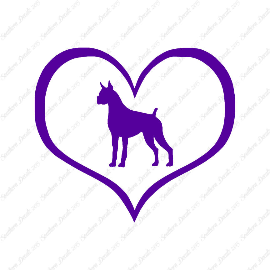 Boxer Dog Heart Love