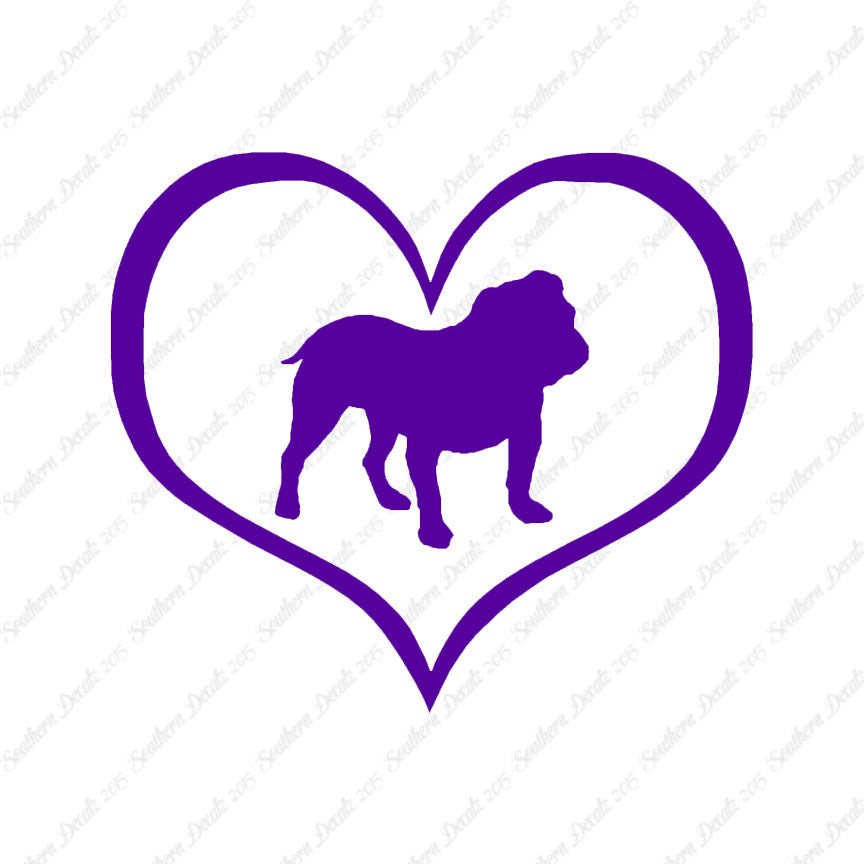 English Bulldog Dog Heart Love