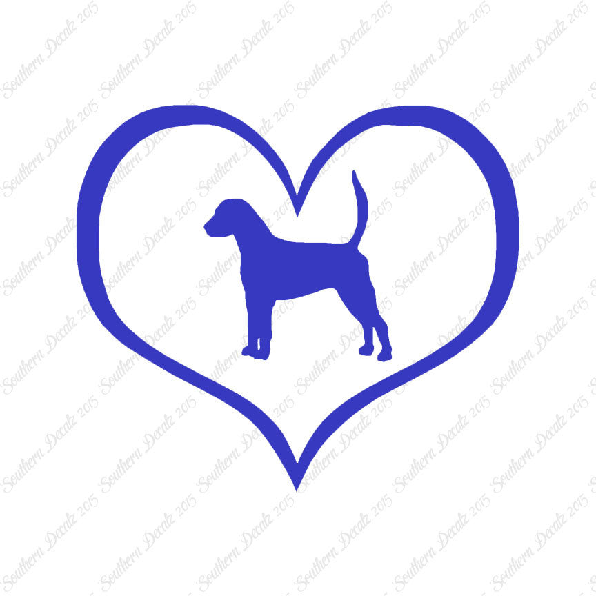 English Fox Hound Dog Heart Love