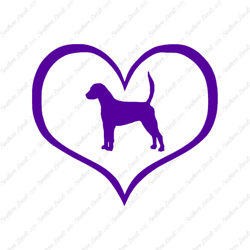 English Fox Hound Dog Heart Love