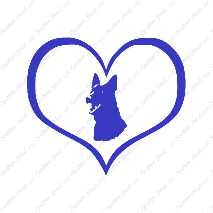 German Shepherd Face Dog Heart Love