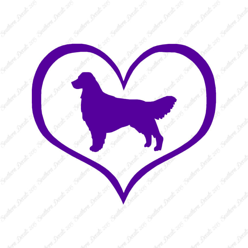 Golden Retriever Dog Heart Love
