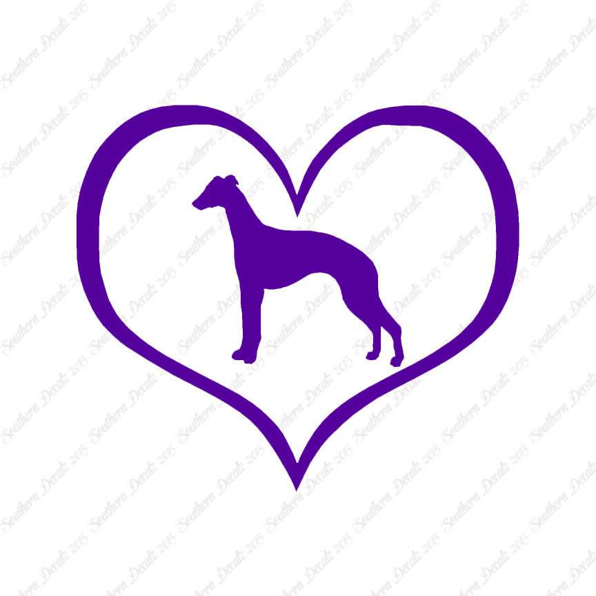 Whippet Dog Heart Love