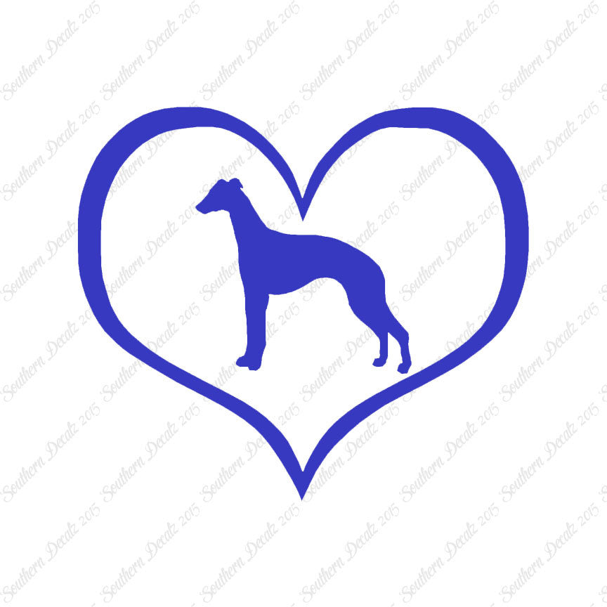 Whippet Dog Heart Love
