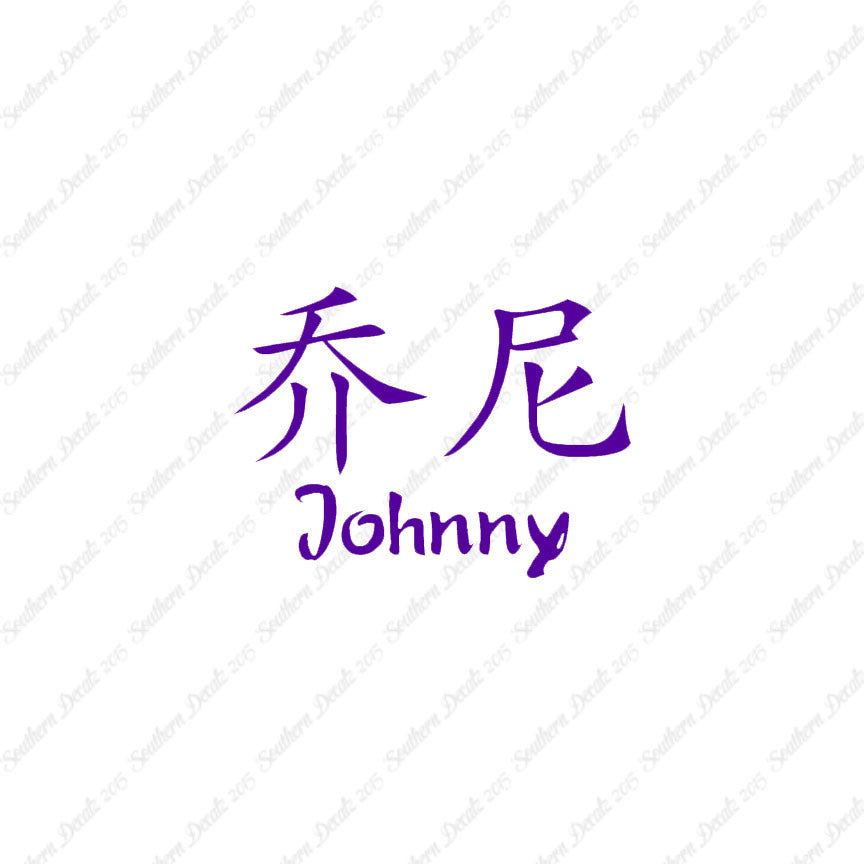 Chinese Name Symbols "Johnny"