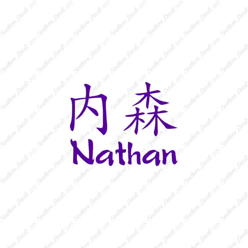 Chinese Name Symbols "Nathan"