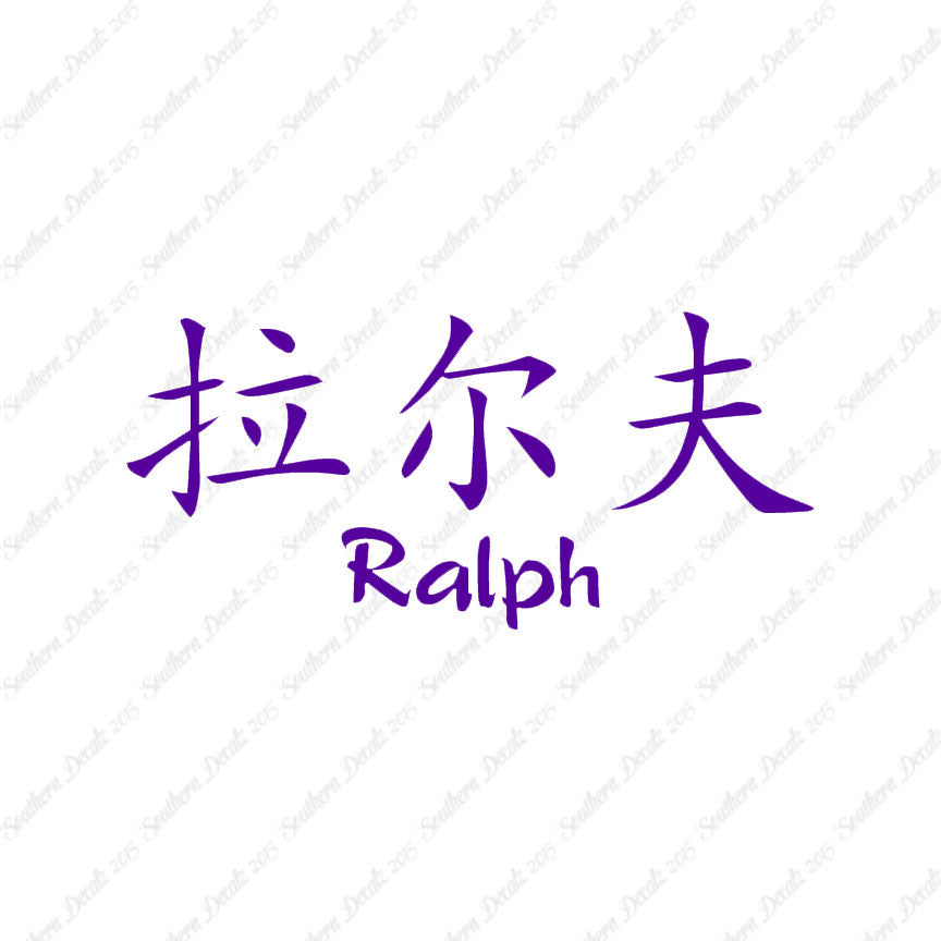 Chinese Name Symbols "Ralph"