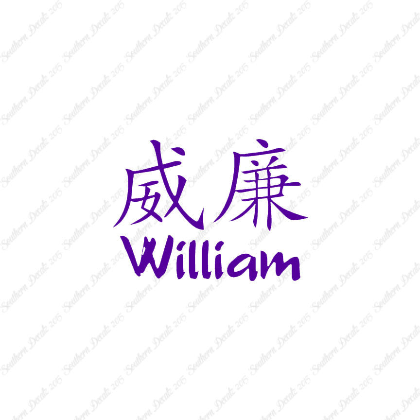 Chinese Name Symbols "William"