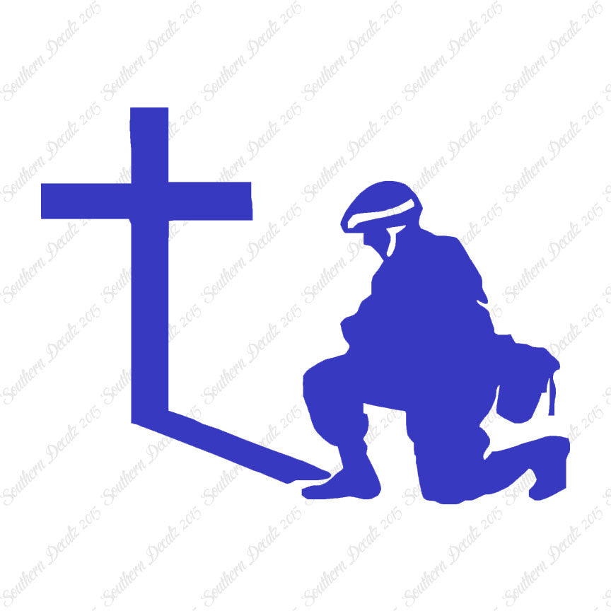 Soldier Kneeling Prayer Cross