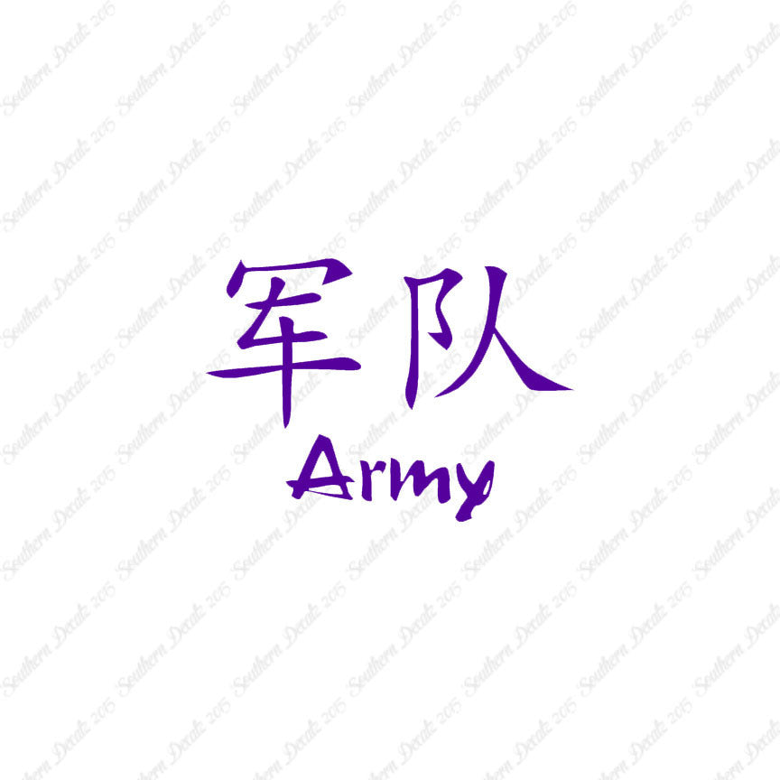 Chinese Symbols "Army"