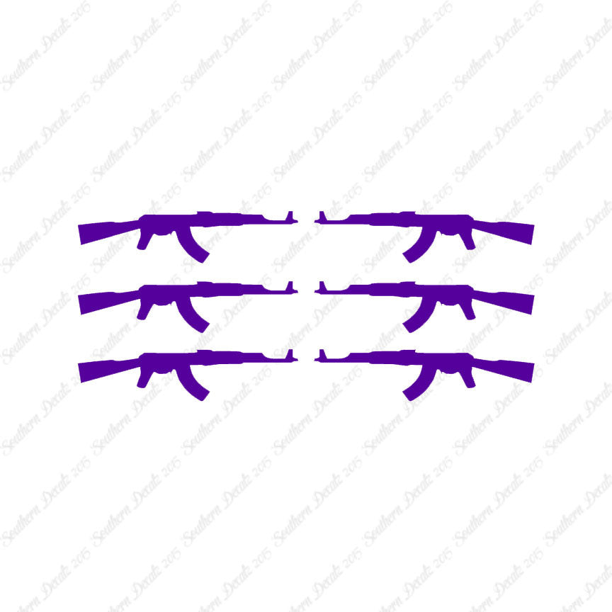 Set Of 6 AK47 Rifle Guns