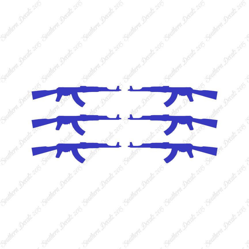 Set Of 6 AK47 Rifle Guns