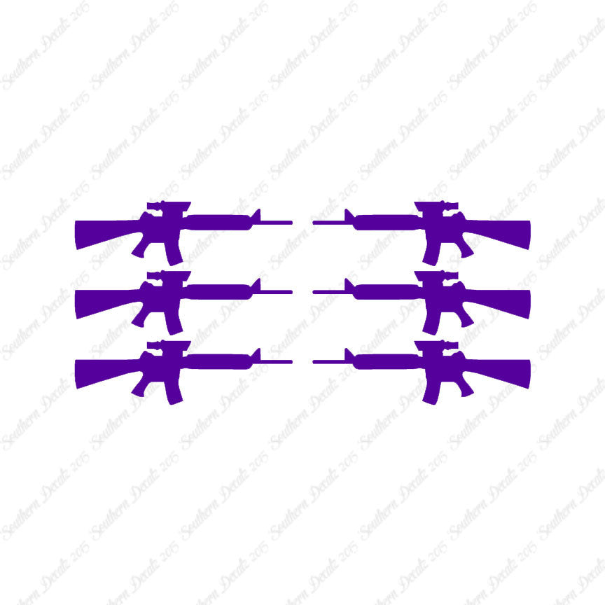 Set Of 6 AR-15 Assault Rifles