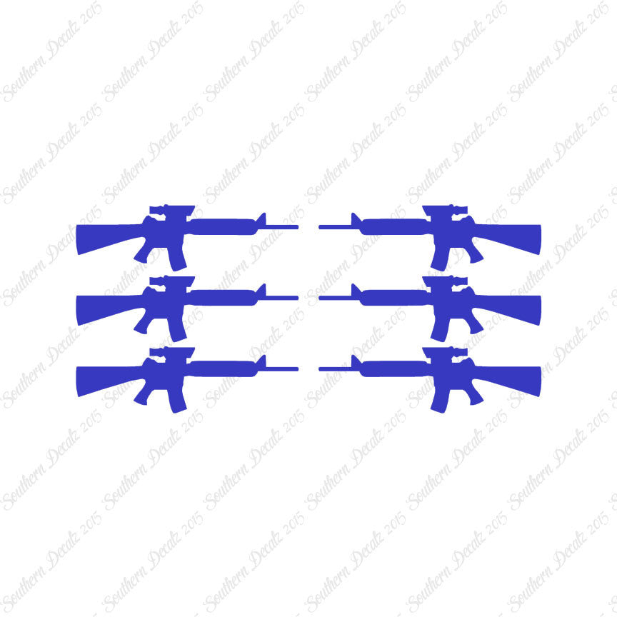 Set Of 6 AR-15 Assault Rifles